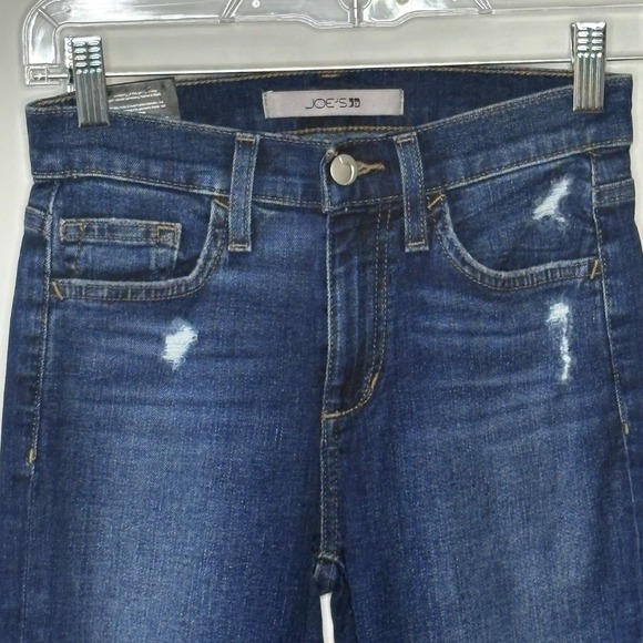Joe's Jeans Flawless Skinny Ankle Jeans Size 24 Kimbra Wash Distressed Mid Rise - Picture 2 of 13